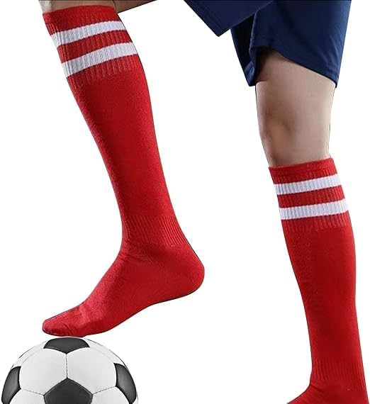6 Pairs Kid Youth Soccer Socks Striped Knee High Tube Socks Football Runing Athletic Socks For Boys And Girls - Image 6