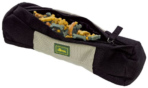 HUNTER Trainer Snack Dummy, Trainings-Dummy zum Apportieren lernen, befüllbar mit Snacks, zahnfreundlich & gepolstert, mit Reißverschluss, maschinenwaschbar, Farbe: dunkelgrau, Größe: 30 cm