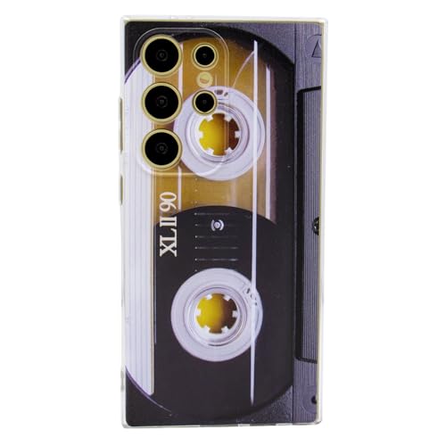 TNCYOLL Compatible with Samsung Galaxy 24 Ultra Cool Case,Cassette Tape Shockproof Music Cool Phone Case Bumper Protective Cover for Samsung Galaxy S24 Ultra Multicolor