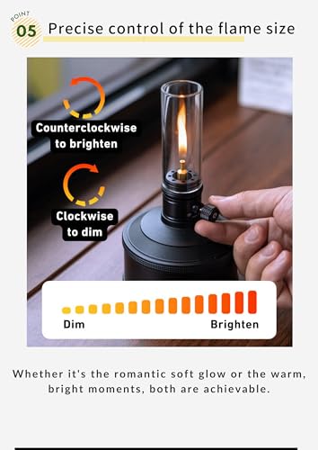 Image of CAMPINGMOON Gas Candle Lantern for EN417 Canisters with EVA Case (Black) | Soft gas candle flame for outdoor dining and camp tables
