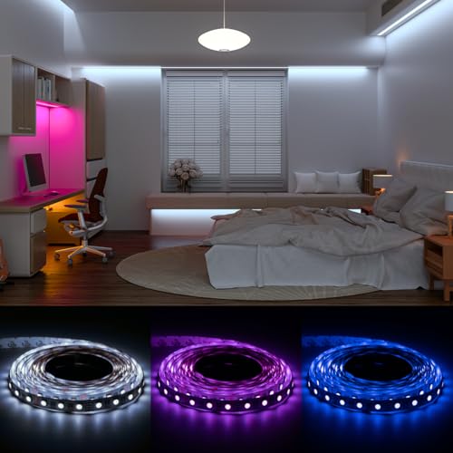 Image of BTF-LIGHTING RGBW LED Strip Cool White 16.4ft 60LED DC12V UL Listed IP65