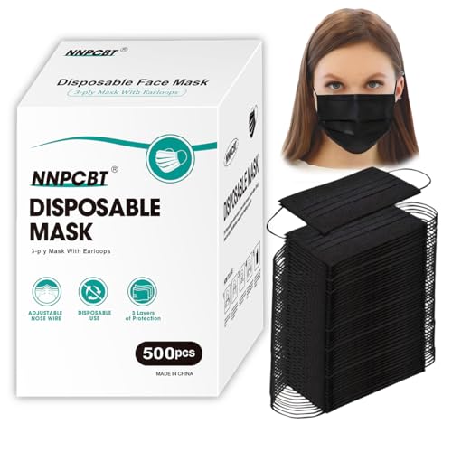 Black 3 ply disposable face shield filter protection breathable dust proof