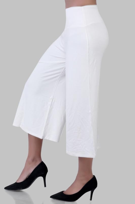 Image of Women's Viscose Calf-Length Palazzo Pants