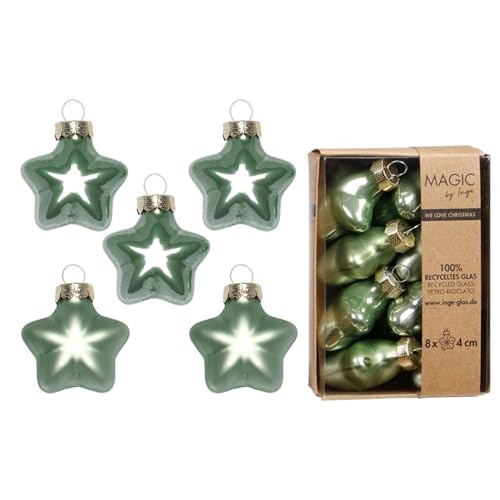 Christbaumschmuck Sterne 4cm Glas 8 Stück - matt & glänzend - Kleine...