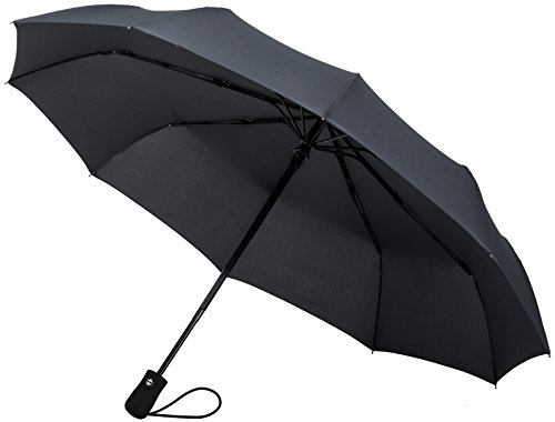 Crown Coast 60 MPH Wind Proof Travel Umbrella (Gun Metal Gray 10-Rib Frame)