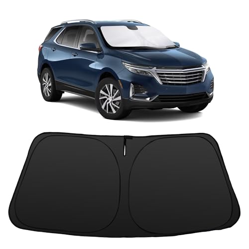 Image of Windshield Sun Shade for 2018 2019 2020-2026 Chevy Equinox | Foldable, Full covered for windshield, Block UV Rays, Heat Reduction, Easy to install, Keeps Car Cooler