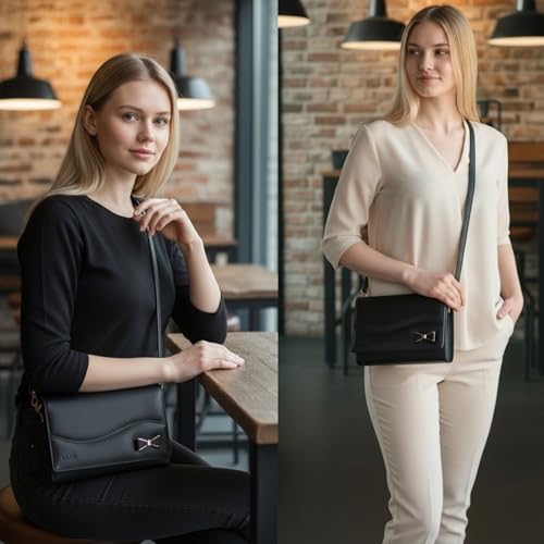 Image of ALSU Women's Sling Bag | Cross body bag| Side bag| Credit car slots| zipper pockets| detachable straps| adjustable straps| daily use| phone pockets