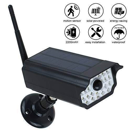 INDARUN Camera-Like Solar Motion Sensor Spotlight, Waterproof 30LED 2200mAh Outdoor Security Lamp