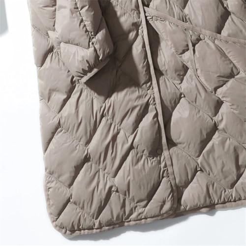 Women Long Ultra Light Puffer Jacket White Duck Down Coat Warm O-Neck Parkas4