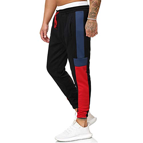 Huntrly Pantalones de Jogging para Hombre, Pantalones Deportivos Informales con cordón, Cintura...