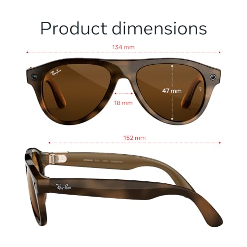 Image of Meta Ray-Ban (Gen 3) Aviator, Havana, Brown Lenses, AI Glasses with Camera for Men, Women