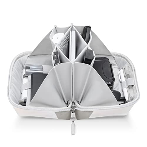 Inateck Electronics Organizer Travel Case, 180° Open Water-resistant, Multifunctional Travel Organizer Bag, Electronic Accessories Carry Case, Aurora, Large