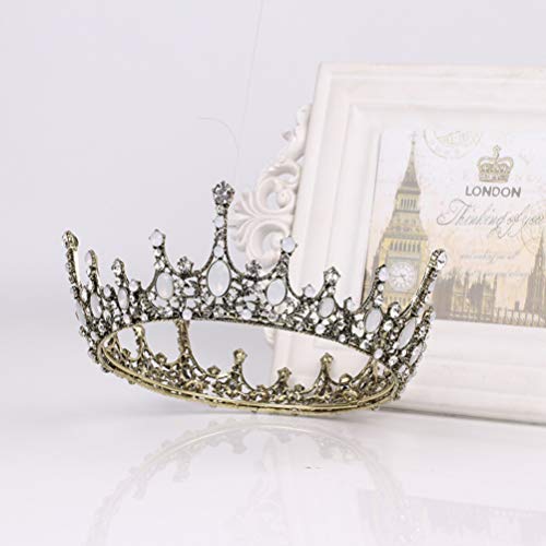 Lurrose Rhinestone Crown Crystal Bridal Tiara Barroco Rainha Princesa Tiara E Coroa para Festa De Pr
