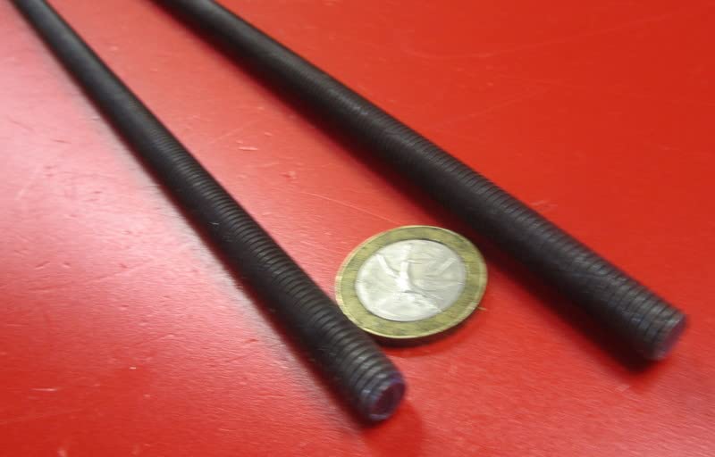 Metric Class 10.9 Steel Fully Threaded Round Rod M8 x 1.25 Thread Size x 1 Meter Length 2 Pcs.