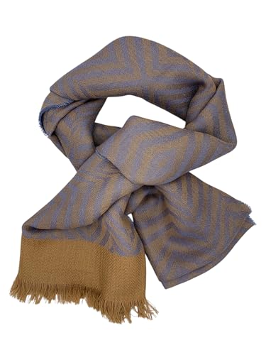 Châle femme camel et bleu clair idéal pour vos sorties en ville