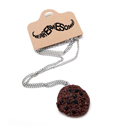 Preisvergleich Produktbild WeAreAwesome Schokokeks Halskette - ca. 70cm lange Kette - Keks Anhänger Kekskette Cookie Schokolade Backen