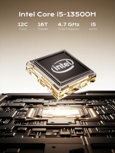 Image of MINISFORUM NAB5R Mini PC Intel Core i5-13500H(12C /16T, up to 4.7 GHz), 16G RAM 512G SSD, 2xHDMI+2xUSB-C Video Outputs Mini Computers, 2x2.5G LAN, 5xUSB3.2, Intel Iris Xe Graphics Desktop Computer, IOT