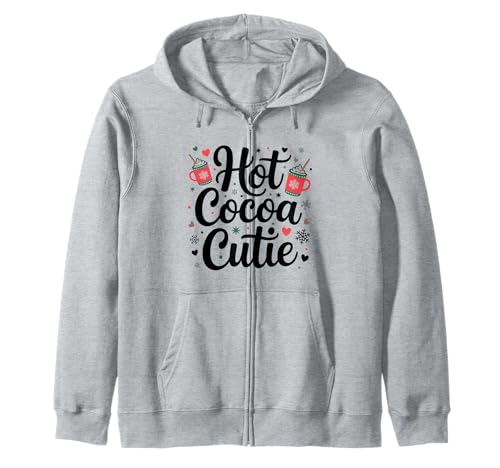 Lindo Caliente Cacao Cutie Navidad Acogedor Invierno Chocolate Amante Sudadera con Capucha