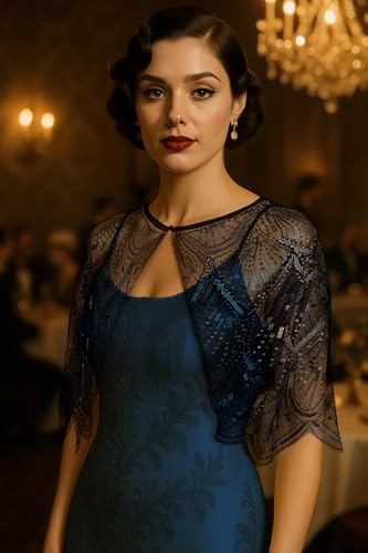 BABEYOND 1920s Shawl Wraps for Women, Sequin Beaded Shawls and Wraps for Evening Dresses Party2