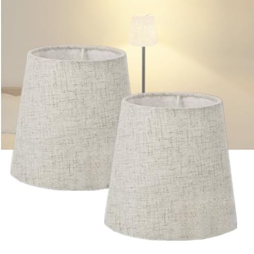 2 Pack E14 Nachttisch Lampenschirm Wandleuchte Kristall Kronleuchter Stoff Lampenschirm für Tischlampen Nachttisch Wandleuchte, 15x14x11cm