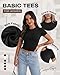 GAYHAY White Shirts for Women - Slim Fit Short Sleeve Crop Top Crew Neck Casual Basic Tees Spring Summer Fashion Clothing 2026