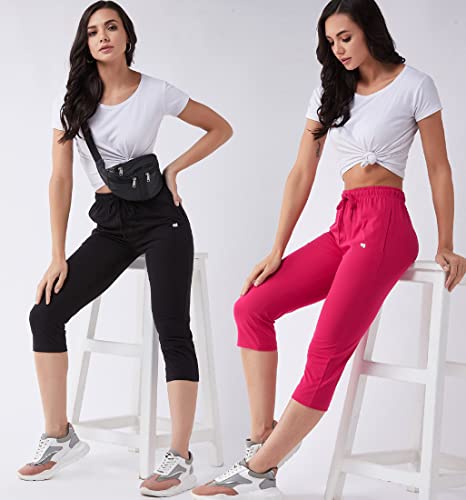 Image of Modeve Women Solid Cotton Blend Capri for summer|| Summer Wear