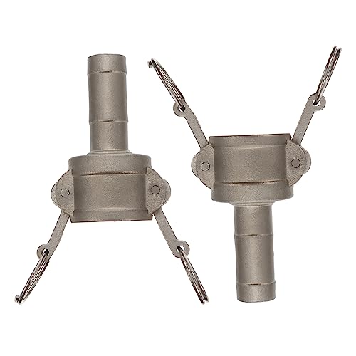 Unomor 2 Pcs Stainless Stainless Steel Silver Fittings Cam and Groove Hose Connector Cam and Groove Hose Fitting