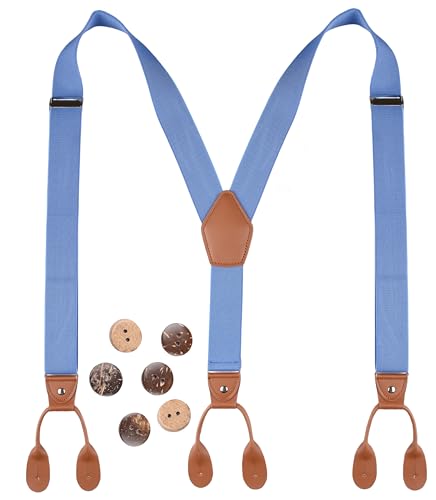 Image of Suspenders for Men Button End Adjustable Y-Back Elastic 47 Inches
