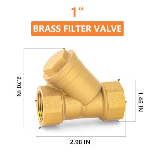 Image of GASHER 1PCS Brass 1 inch Female Y Strainer Mesh Filter Valve for Water Oil Separation