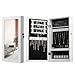 Produktbild SONGMICS Schmuckschrank, Spiegelschrank, Hängeschrank, abschließbarer Wandschrank, platzsparender Schmuckorganizer, Weihnachten, Weiß-Schwarz JBC51W