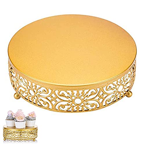 Soporte Tartas de Boda, Soporte Redondo Tartas de Boda, Soporte de Pastel de Metal, Fácil Limpiar Reutilizable, para Bodas, Fiestas, Fiestas Té, Fiestas Cumpleaños (Dorado) Cover