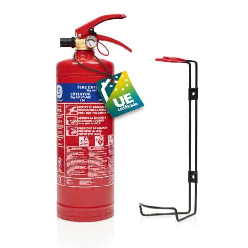 Smartwares Extintor de polvo, 2 kg, para fuegos ABC, Adecuado para vehículos y hogares, Con soporte de montaje