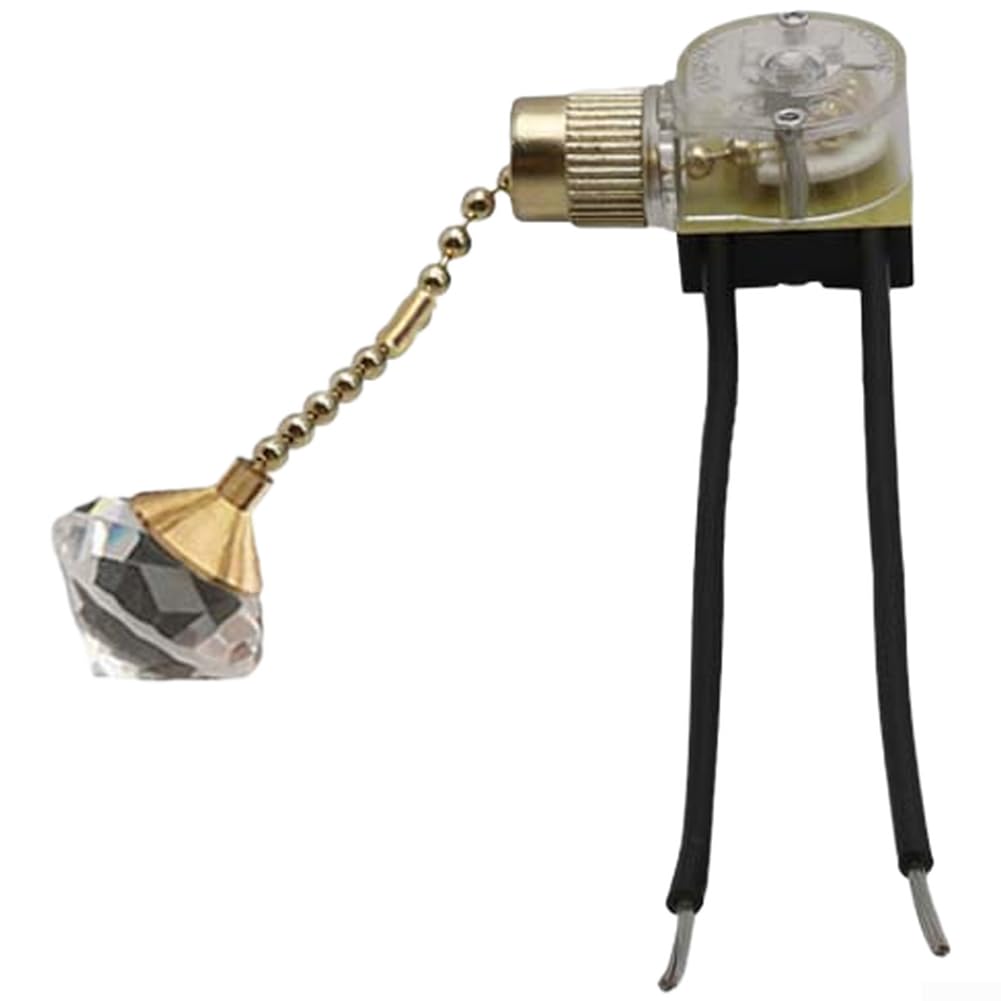 Interruptor de para cadena Vintage 2 para uds para cristal para Lámpara(gold 150cm)
