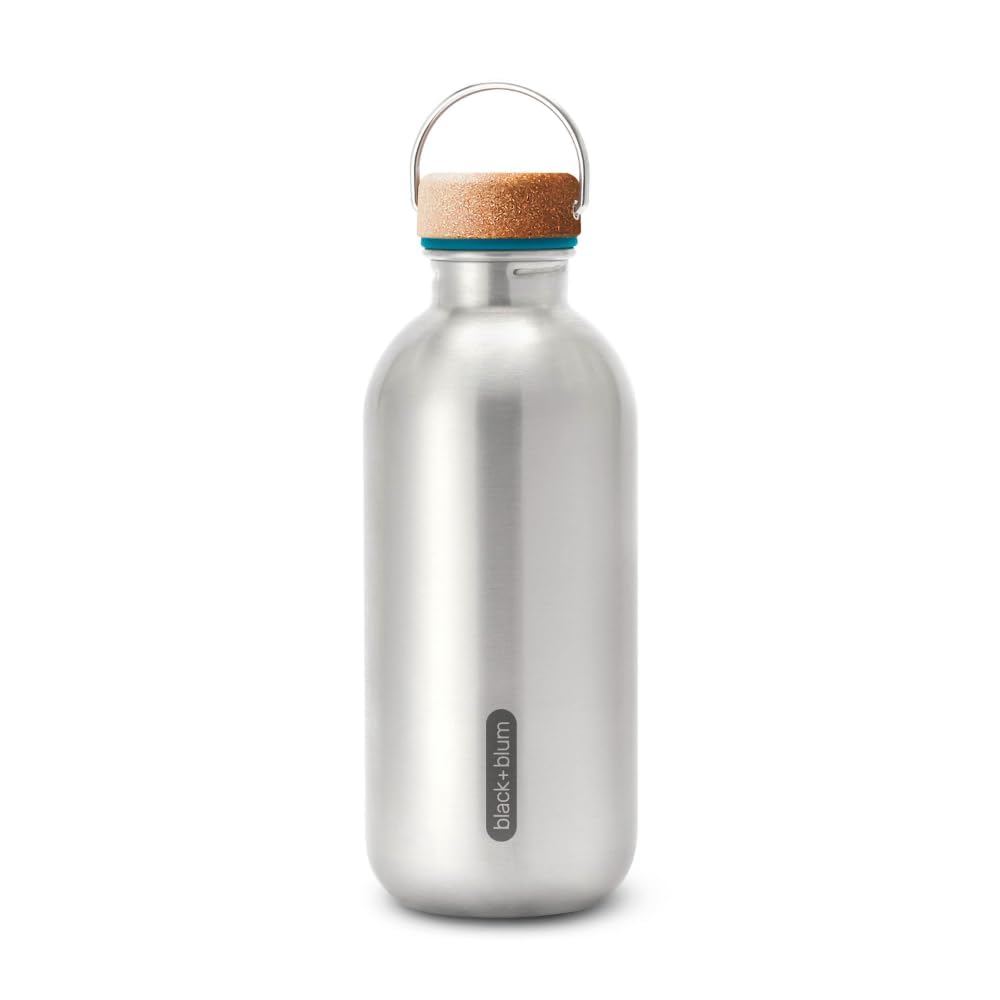Black + Blum Ocean Steel Water Bottle - Stylish Leak Proof Drinking Flask With Carry Loop - Bpa Free Drinks Bottle For Everyday Use - 600Ml