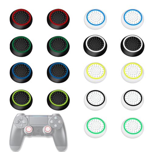 20 Piezas Joystick Thumbstick Grips 2cm, Tapa de Silicona de Agarre de Doble Color, Cubierta Protectora de Apretones de Pulgar, Accesorios de Protección para Xbox One Series X/S, PS-4, PS-5