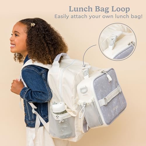 Image of Bentgo Kids Backpack (Whimsy & Wonder Collection) - Lightweight 14'' for School, Travel & Daycare - Ideal for Kids 4+, Durable & Water-Resistant, Roomy Interior, Loop for Lunch Bag (Starry Sprinkle)