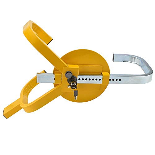 LN COZY CORNER Wheel Lock Wheel Clamp Trailer Lock Heavy Duty Wheel Lock Steel Security Anti-Theft Device with 2 Keys for Caravan Trailer Small Wheel Suitable for Wheels with a Diameter of 19-23