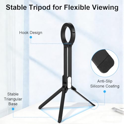 Image of ZORBES Magnetic Phone Tripod Stand for iPhone, Aluminium Smartphone Mini Tripod Pocket Cell Phone Stand, Folding Strong Magnet Quick Mount Compatible with iPhone 16 15 14 13 12 Series, Black