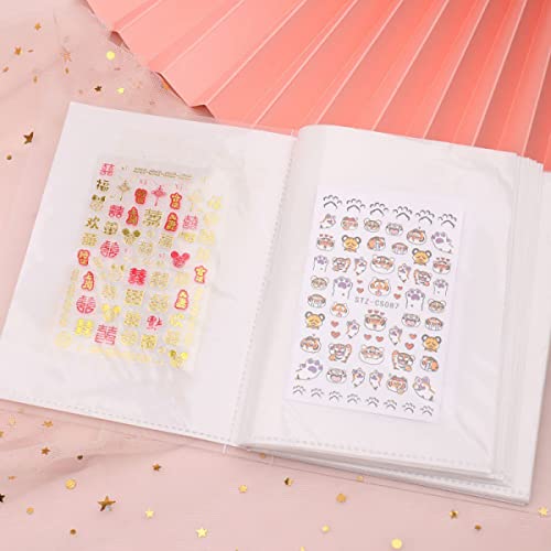 40 Slots Nail Art Stickers Storage Book Nail Art Decals Organizer Display Showing Book Collecting Album Nail Stickers Empty Storage Holder Easy Photo Album Manicure Nail Art Tools #TOP4