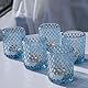 Vohocandle 12 Stück Blaue Teelichtgläser aus Glas für Hochzeit, Tischaufsatz, Teelichthalter Glas für Geburtstagsfeier, Teelichtglas für Heimdekoration