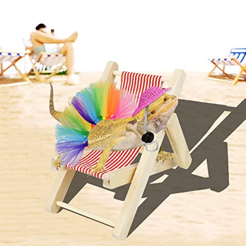 Vehomy Bearded Dragon Costume Bearded Dragon Hat for Lizards Bearded Dragon Tutu Skirt & Reptile Mini Deck Chair Small… - Image 7
