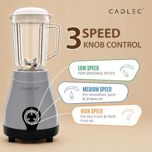 Image of Cadlec BlendCraft 4 Jar 750 Watt Mixer Grinder | High-Power Juicer, Blender & Mixer | Durable ABS Body | Multi-Function for Juicing & Blending | 2-Year Warranty, Grey & Black