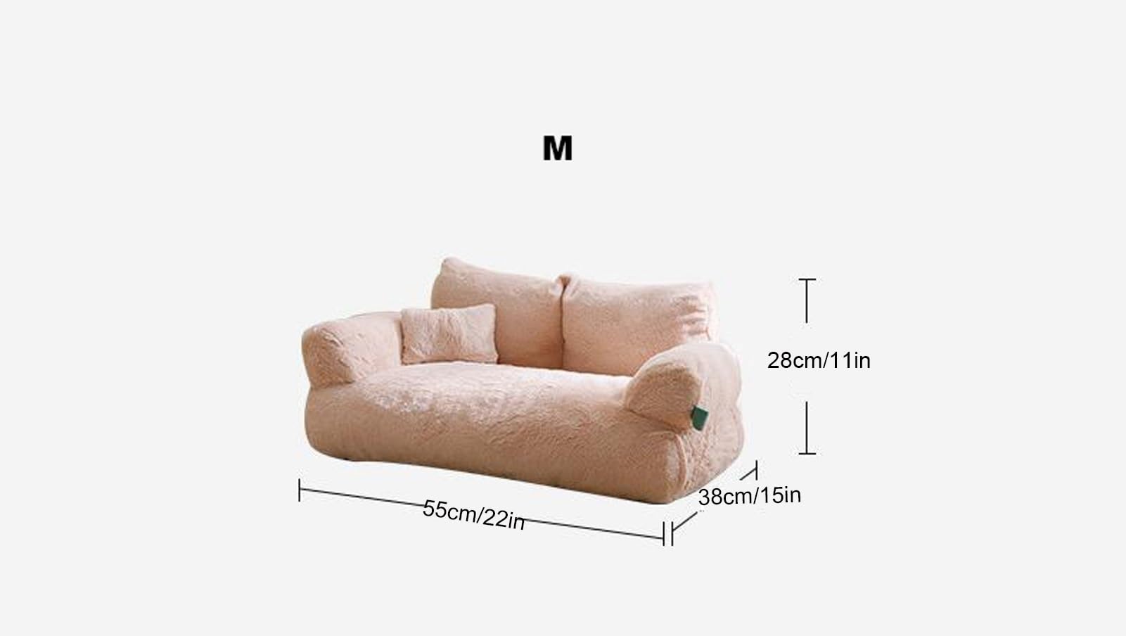Sofá calmante para mascotas, nuevo sofá cama suave para gatos con parte inferior antideslizante, cama extraíble lavable para mascotas, sofá de felpa para gatos y perros pequeños, medianos (beige, M)