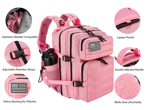 LHI Tactical Military Backpack for Men and Women 25L/35L Army Assault Pack Bag Small Rucksack with Bottle Holder - Image 5