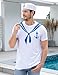 Funny World Men's Sailor Costume T-Shirt with Sailor Hat, X-Large, White Sailor