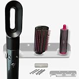 CRYSENDO Wall Mount Holder Compatible With Dyson Airwrap Complete, Long & Multi-Styler | Self-Adhesive Organiser Rack with 2 Slots & Attachment (White)