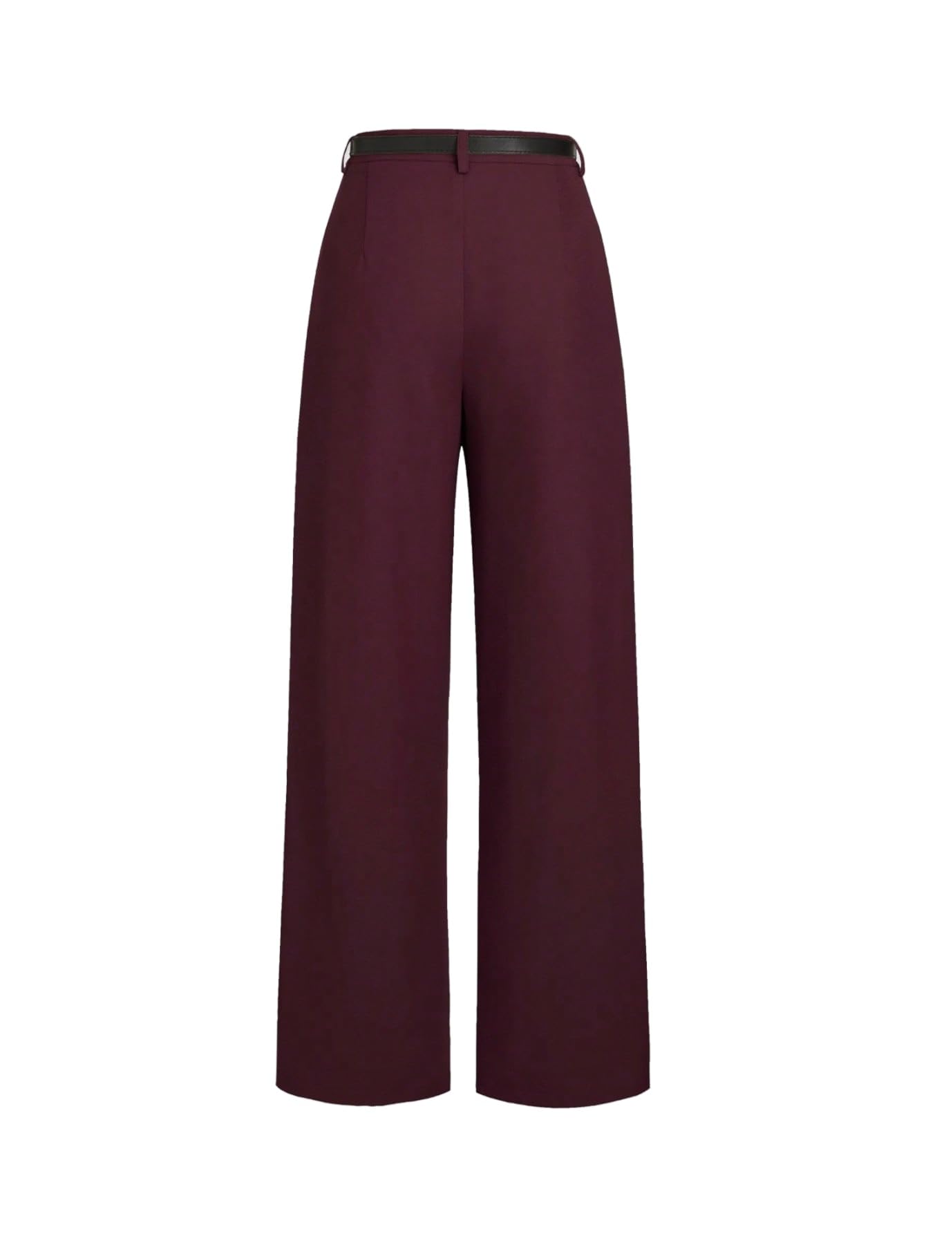 SOLY HUX Pantaloni da donna eleganti, a vita alta, per il tempo libero, con cintura, tinta unita, Palazzo, casual, per autunno