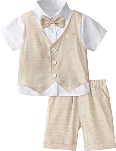 mintgreen Baby Jungen 3-teiliges Gentleman-Anzug-Set, Hemd & Fliege & Weste...