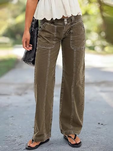 Flamingals Straight Leg Mid Waist Solid Stitch Detail Pants with Pocket3