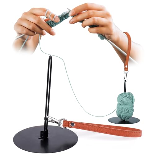 Palksky Portable Wrist Yarn Holder with Wrist Strap, Wool Magnetic Mini Yarn Holder for Crocheting/ Knitting on the go, Stainless Steel Yarn Organizer Storage